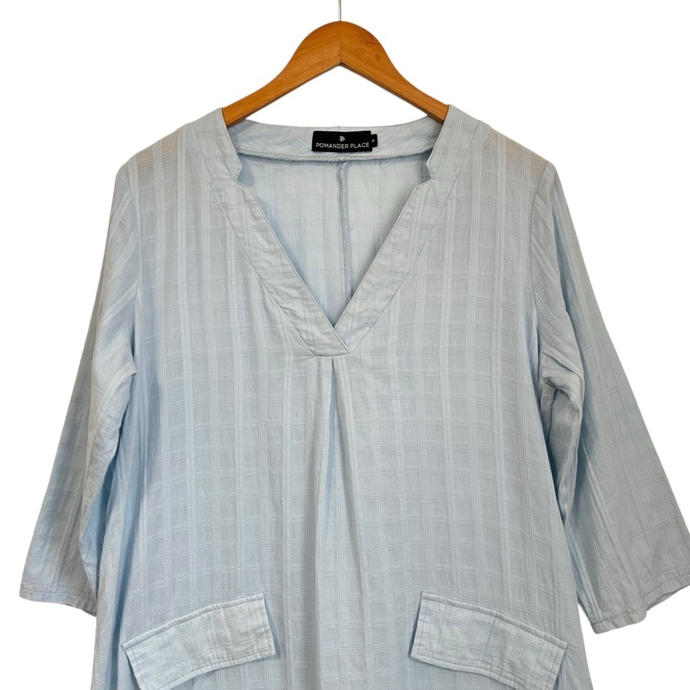 Pomander Place Tuckernuck Carolina Caftan Maxi Dress Swim Cover-up Sz Med Blue - Picture 5 of 9
